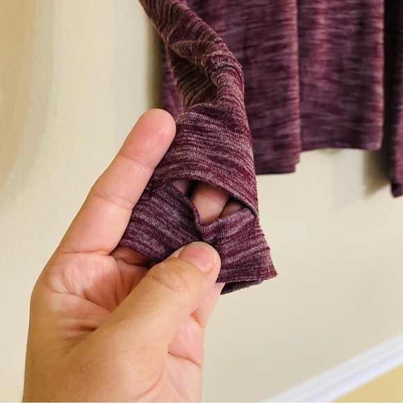 Lululemon Long Sleeve Top Heathered Bordeaux Drama Size 2 - Picture 8 of 16